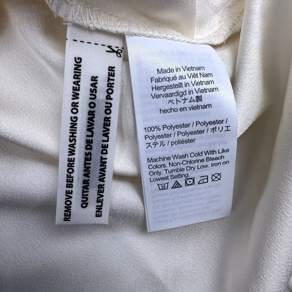 NWT J. Crew Puff Sleeve Satin Back Crepe Top‎ Women's Medium Keyhole Long Sleeve
